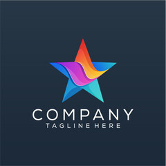 Obraz premium Abstract colorful star logo design