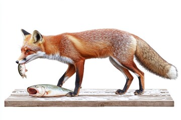 In winter, a red fox searches for dinner in the Hayden Valley of Yellowstone