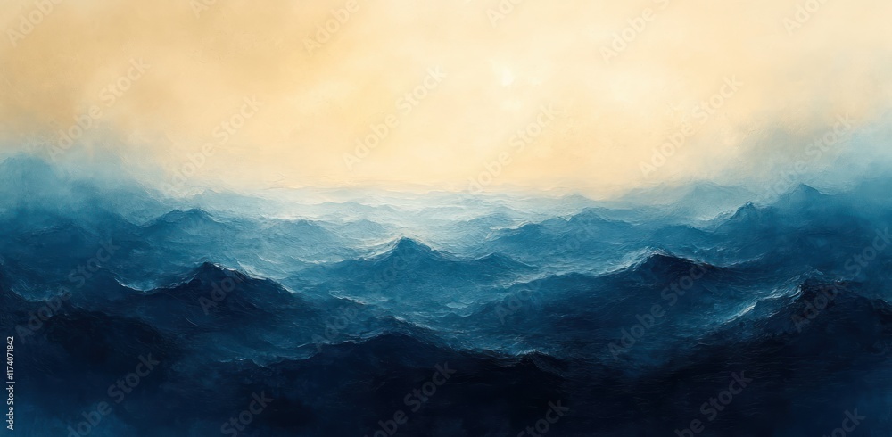 Aufkleber blue beige gradient background soft light texture abstract design