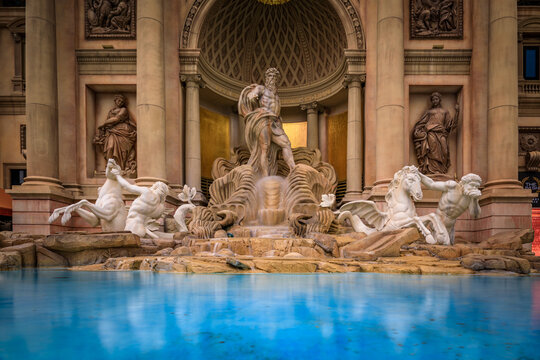 The Trevi Fountain replica at the Forum Shops, Caesars Palace, Las Vegas, Nevada