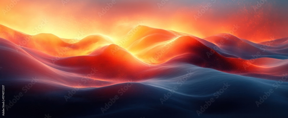 Aufkleber Abstract Grainy Texture Background with Orange Black and Gray Color Wave for Minimalistic Design