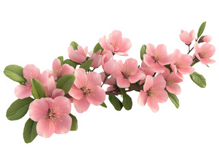 Obraz premium Stunning 3D Peach Blossom Branch with Delicate Pink Flowers