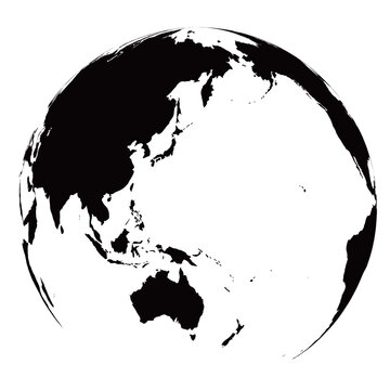 地図　地球　シルエット　円　アイコン