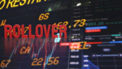 The Rollover text  on Business Background 3d rendering.