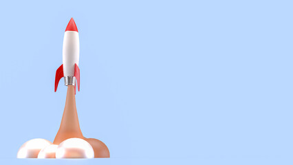 The Rocket  for Business or start up concept 3d rendering.