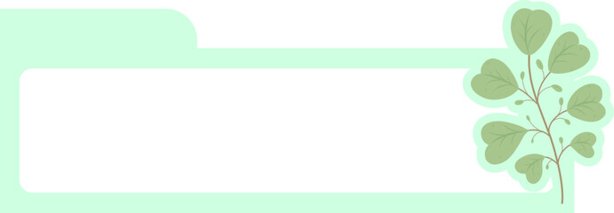 green leaves frame blank label text box
