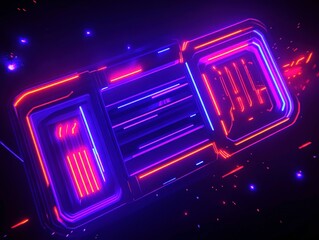 Obraz premium Futuristic Neon Interface Panel Design