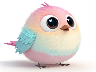 3d bird. bird, cartoon, animal, vector, illustration, cute, blue, funny, character, parrot, beak, twitter, icon, christmas, nature, penguin, art, tweet, wing, robin, isolated, white, happy, wildlife, 