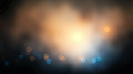 Obraz premium abstract background featuring glittering lights in vibrant blue and gold shades, scattered against a dark black gradient.