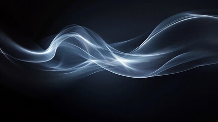 Abstract Dark Blue Wave Flowing Design