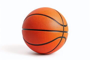 Classic orange basketball on white background Perfect for sports fitness or game-related designs