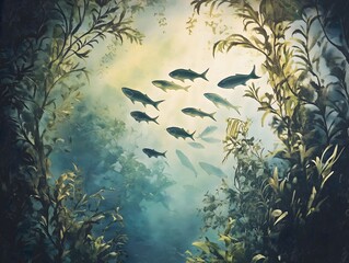 Schools of Fish in Kelp Forests