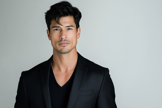 Smiling handsom man. Generative Ai.	
