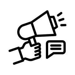 6 megaphone line icon illustration vector graphic