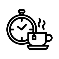 30 tea break line icon illustration vector graphic
