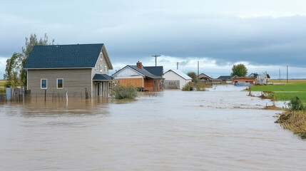 Farmland and homes submerged by extreme weather events