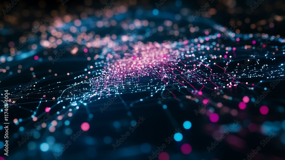 Poster abstract network data visualization showing connections