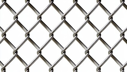 Fototapeta premium A detailed shot of a chain-link fence with the background out of focus
