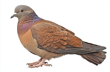 Fototapeta premium Pigeon bird standing, shown against a transparent backdrop