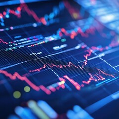Global stock exchange viewed in 3D, interconnected with glowing data points, representing real-time financial transactions 