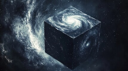 Fototapeta premium Mystical Cosmic Vortex in Dark Space Dimensional Surreal Abstract Captivating swirling energy force in a mysterious futuristic and otherworldly scene
