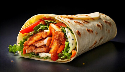 mexican chicken wrap with vegetables