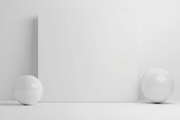 Blank white canvas with two spheres.