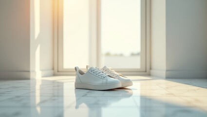 white shoes on the floor
