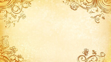 Elegant Golden Floral Design on Cream Background