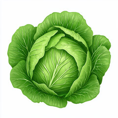 Fototapeta premium Fresh green cabbage with vibrant leaves and intricate details