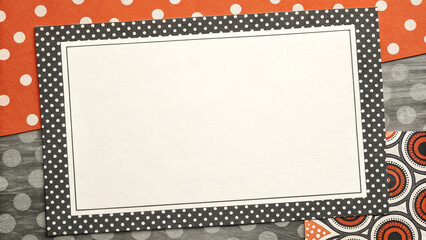 Polka Dot and Pattern Border with Paper Texture and Rustic Earth Palette