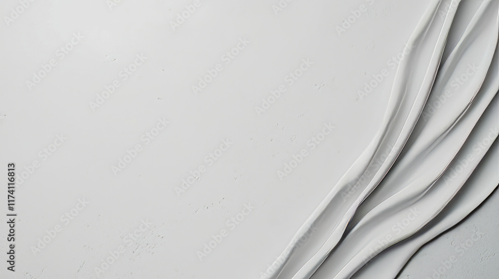 Poster smooth white textured surface with elegant curved lines