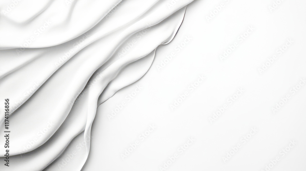 Poster elegant white fabric folds creating soft textured abstract background