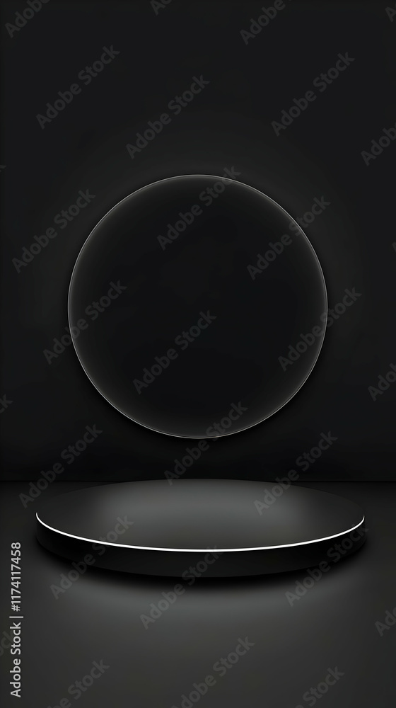 Poster Dark Abstract 3D Background with Platform