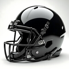 Fototapeta premium Sleek and Modern Black Football Helmet Perfect for Showcasing Athletic Gear and Protection