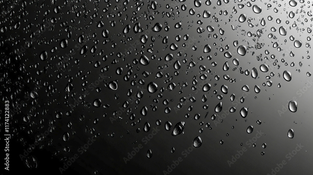 Aufkleber dark surface with water droplets creating a textured pattern