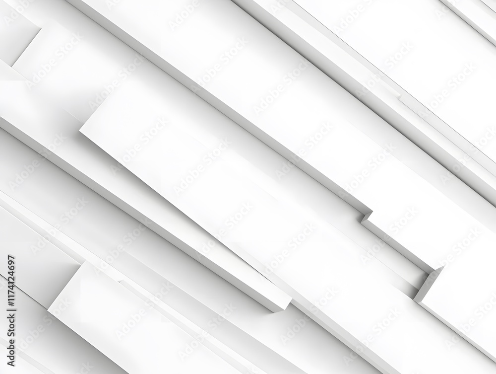 Poster abstract composition of overlapping white rectangles