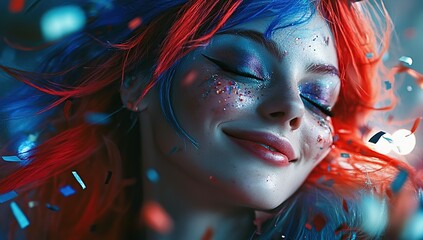 Enchanted Celebration: A Portrait of Joy in Confetti