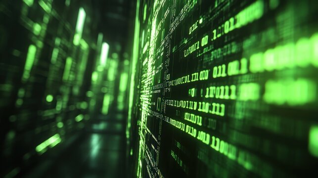 Cybersecurity concepts, with a digital lock and code encryption running on a computer screen 