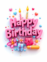 Happy birthday message background for invitations or cover design