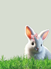 Easter Card, Cute Girl Bunny, Easter Card Background