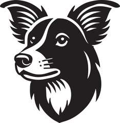 black and white illustration of a wolf