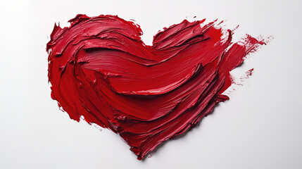 Fototapeta premium vibrant red heart illustration created with thick, rough brush strokes