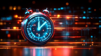 Futuristic Alarm Clock Shows Time Passing Rapidly