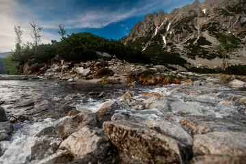 Landscape with a beautiful lake in the mountains