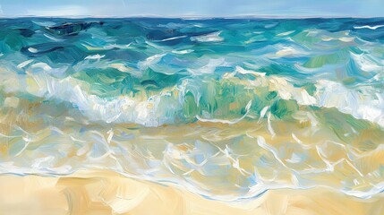 Obraz premium Shimmering Waters at a Sandy Beach Setting