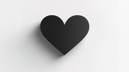 Fototapeta premium sleek black heart silhouette with smooth design and shadow effect