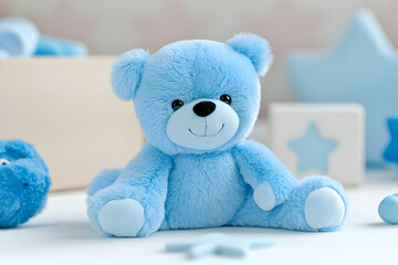 Cute Blue Teddy Bear Toy Photo