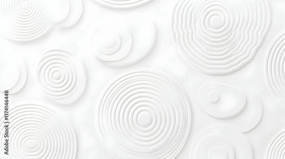 Poster abstract white concentric circles ripple pattern background texture. ideal for minimalist designs, w