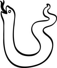 Obraz premium hand drawn cute cartoon of snake illustration.